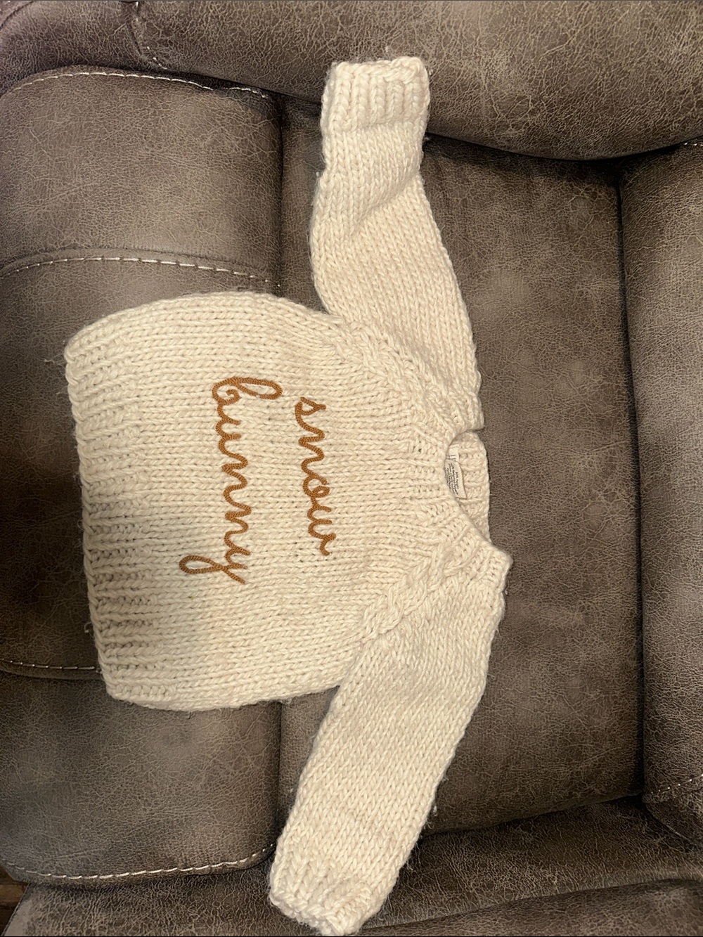 Cream 'snow bunny' Knit Sweater for babies